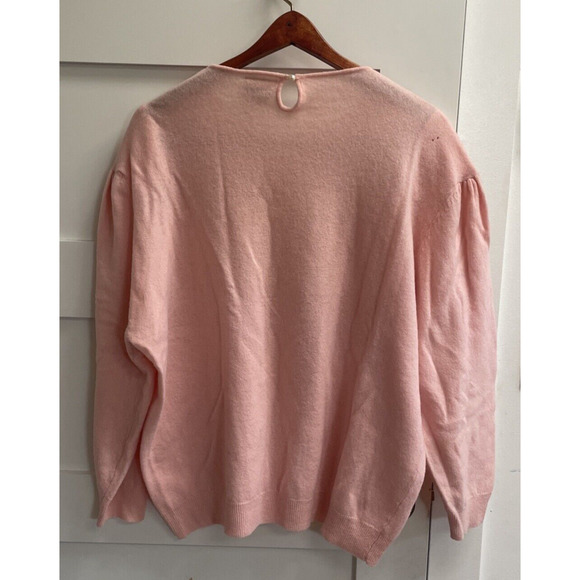 Vintage Extra Touch lambswool sweater pink With Sequined Appliqué, W Vtg Sz 42 - Picture 2 of 10